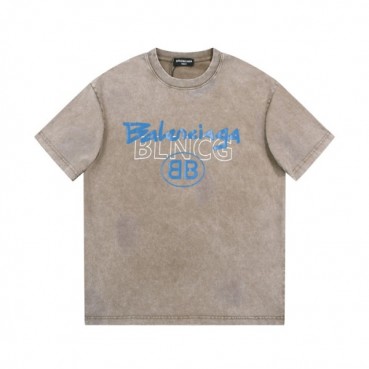 발렌시아가 남성 베이지 크루넥 반팔티 - Balenciaga Mens Beige Short sleeved Tshirts 