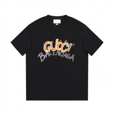 구찌 남/녀 블랙 크루넥 반팔티 - Gucci Unisex Black Short sleeved Tshirts 