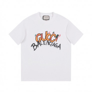 구찌 남/녀 화이트 크루넥 반팔티 - Gucci Unisex White Short sleeved Tshirts 