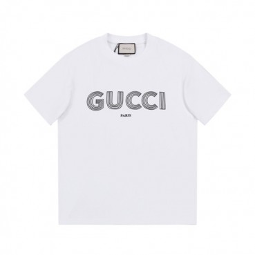 구찌 남/녀 화이트 크루넥 반팔티 - Gucci Unisex White Short sleeved Tshirts 