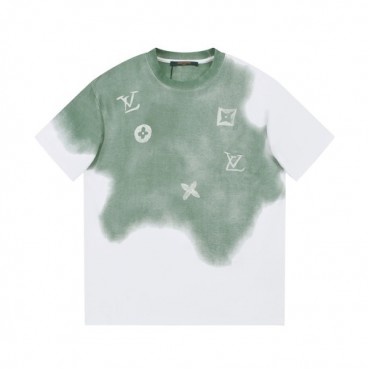 루이비통 남성 화이트 크루넥 반팔티 - Louis vuitton Mens White Short sleeved Tshirts 