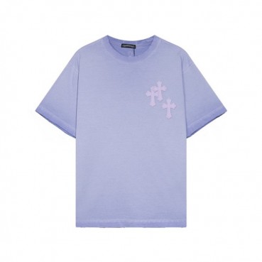 크롬하츠 남성 퍼플 크루넥 반팔티 - Chrom Hearts Mens Purple Short sleeved Tshirts 