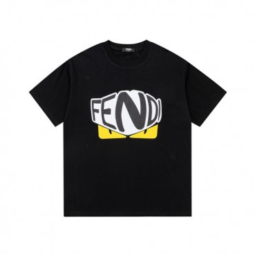 펜디 남성 블랙 크루넥 반팔티 - Fendi Mens Black Short sleeved Tshirts 