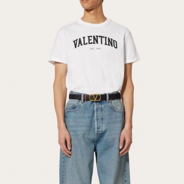 발렌티노 남성 화이트 크루넥 반팔티 - Valentino Mens White Tshirts 