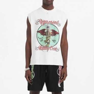 리프리젠트 남/녀 화이트 나시 - Represent Unisex White Sleeveless Tshirts 