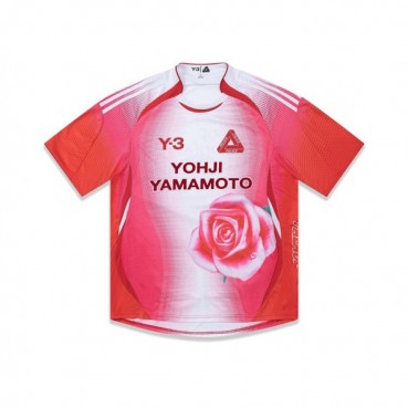 요지야마모토 남성 레드 크루넥 반팔티 - Y3 Mens Red Tshirts 