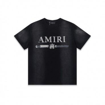 아미리 남성 블랙 크루넥 반팔티 - Amiri Mens Black Short sleeved Tshirts 