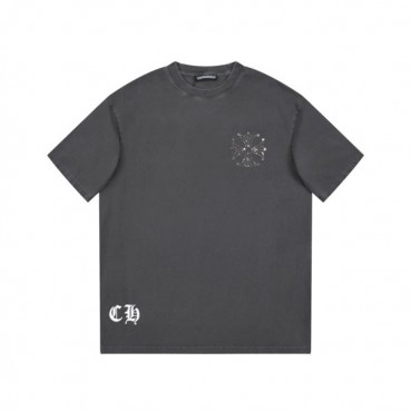 크롬하츠 남성 그레이 크루넥 반팔티 - Chrom Hearts Mens Gray Short sleeved Tshirts 