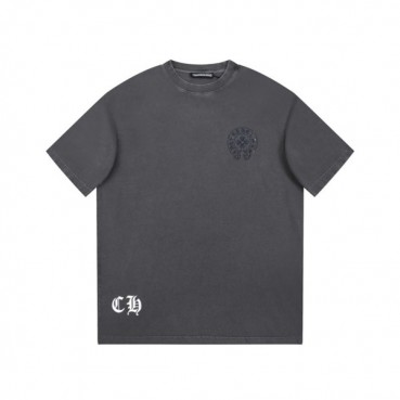 크롬하츠 남성 그레이 크루넥 반팔티 - Chrom Hearts Mens Gray Short sleeved Tshirts 