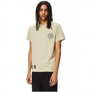 크롬하츠 남성 베이지 크루넥 반팔티 - Chrom Hearts Mens Beige Short sleeved Tshirts 
