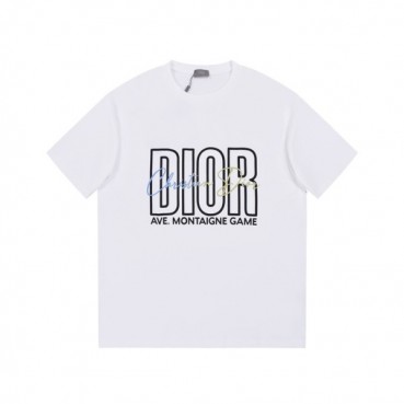 디올 남성 화이트 크루넥 반팔티 - Dior Mens White Short sleeved Tshirts 