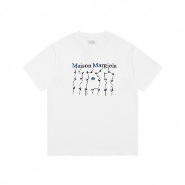 메종마르지엘라 남/녀 크루넥 화이트 반팔티 - Maison Margiela Unisex White Tshirts 