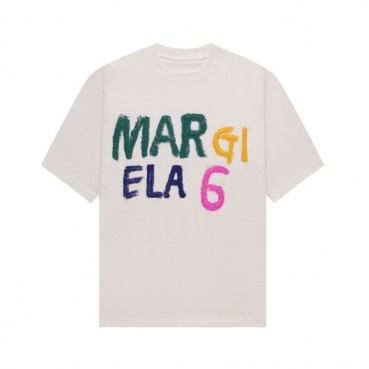 메종마르지엘라 남/녀 크루넥 아이보리 반팔티 - Maison Margiela Unisex Ivory Tshirts 