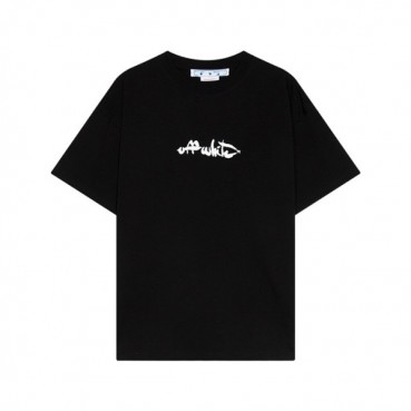 오프화이트 남성 모던 블랙 반팔티 - Off white Mens Black Short sleeved Tshirts 