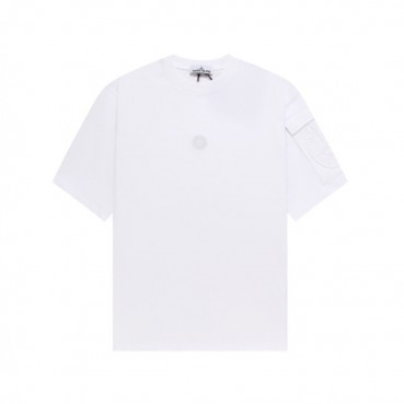 스톤아일랜드 남성 화이트 크루넥 반팔티 - Stone Island Mens White Tshirts 