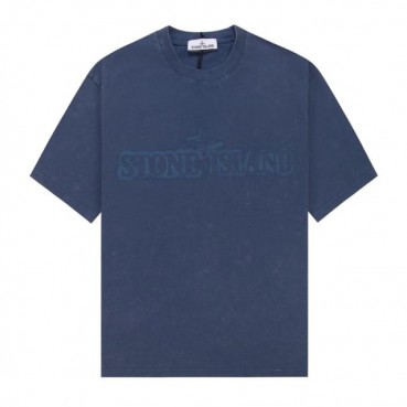 스톤아일랜드 남성 네이비 크루넥 반팔티 - Stone Island Mens Navy Tshirts 