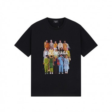 발렌시아가 남성 블랙 크루넥 반팔티 - Balenciaga Mens Black Short sleeved Tshirts 