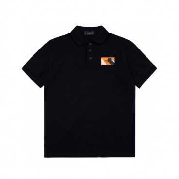 펜디 남성 블랙 폴로 반팔티 - Fendi Mens Black Short sleeved Tshirts 