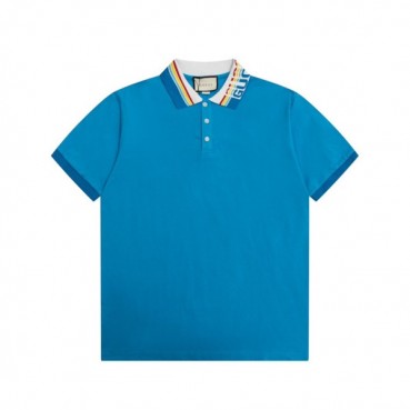 구찌 남성 블루 폴로 반팔티 - Gucci Mens Blue Short sleeved Tshirts 