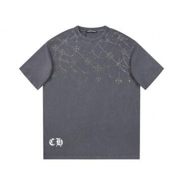 크롬하츠 남성 그레이 크루넥 반팔티 - Chrom Hearts Mens Gray Short sleeved Tshirts 