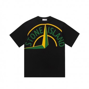 스톤아일랜드 남성 블랙 크루넥 반팔티 - Stone Island Mens Black Tshirts 