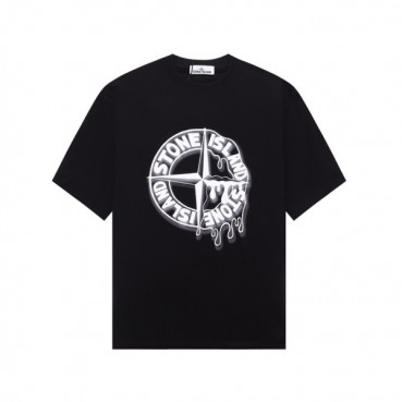 스톤아일랜드 남성 블랙 크루넥 반팔티 - Stone Island Mens Black Tshirts 