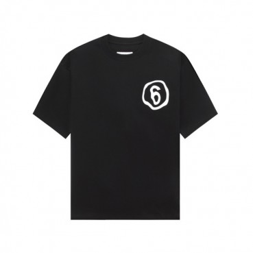 메종마르지엘라 남/녀 크루넥 블랙 반팔티 - Maison Margiela Unisex Black Tshirts 