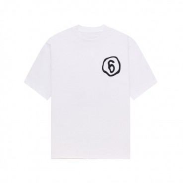 메종마르지엘라 남/녀 크루넥 화이트 반팔티 - Maison Margiela Unisex White Tshirts 