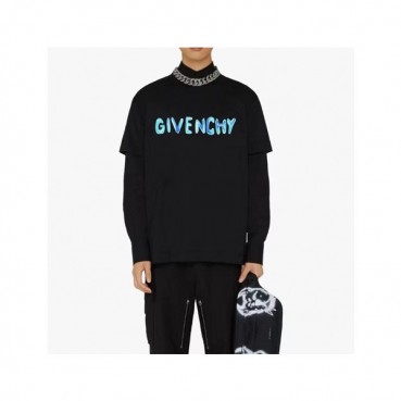 지방시 남성 크루넥 블랙 반팔티 - Givenchy Mens Black Short Sleeved Tshirts 