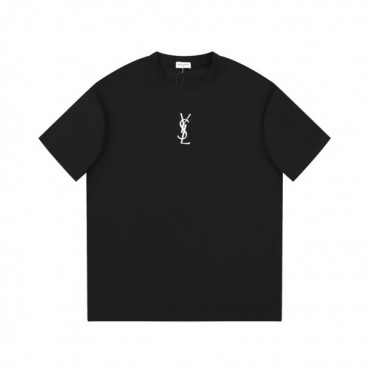 입생로랑 남성 블랙 크루넥 반팔티 - Saint laurent Mens Black Short sleeved Tshirts 