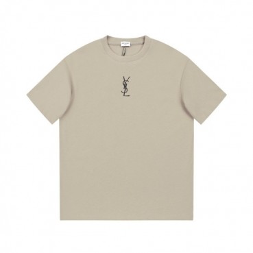 입생로랑 남성 카멜 크루넥 반팔티 - Saint laurent Mens Camel Short sleeved Tshirts 