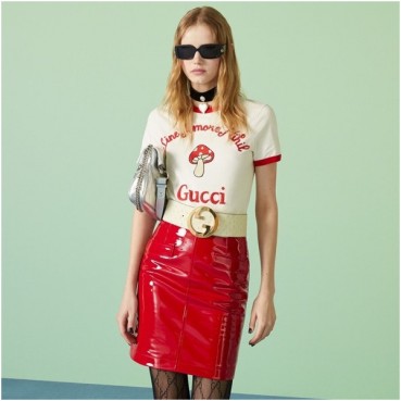 구찌 여성 화이트 크루넥 반팔티 - Gucci Womens White Short sleeved Tshirts 