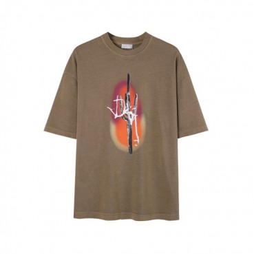 디올 남성 카멜 크루넥 반팔티 - Dior Mens Camel Short sleeved Tshirts 