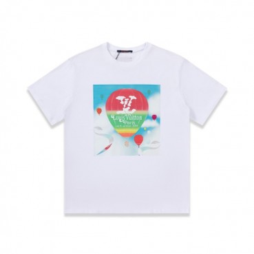 루이비통 남성 화이트 크루넥 반팔티 - Louis vuitton Mens White Short sleeved Tshirts 