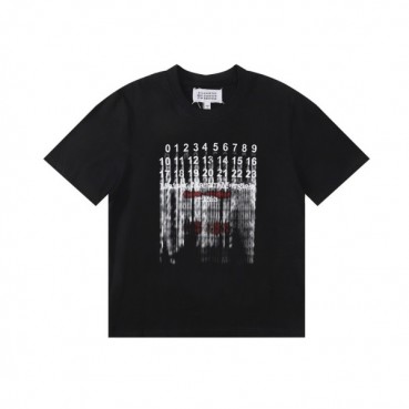 메종마르지엘라 남/녀 크루넥 블랙 반팔티 - Maison Margiela Unisex Black Tshirts 