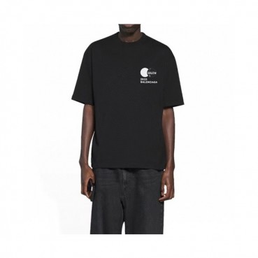 발렌시아가 남성 블랙 크루넥 반팔티 - Balenciaga Mens Black Short sleeved Tshirts 
