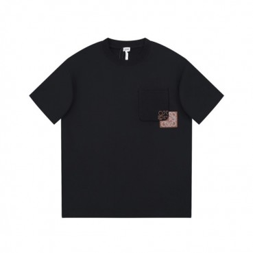 로에베 남/녀 이니셜 블랙 반팔티 - Loewe Unisex Black Short sleeved Tshirts 