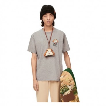 로에베 남/녀 이니셜 그레이 반팔티 - Loewe Unisex Gray Short sleeved Tshirts 