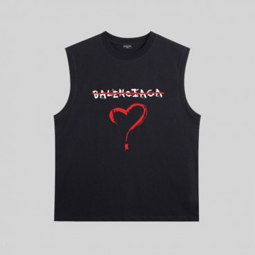 발렌시아가 남성 블랙 크루넥 나시 - Balenciaga Mens Black Sleeveless Tshirts 