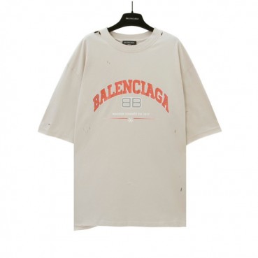 발렌시아가 남성 베이지 크루넥 반팔티 - Balenciaga Mens Beige Short sleeved Tshirts 