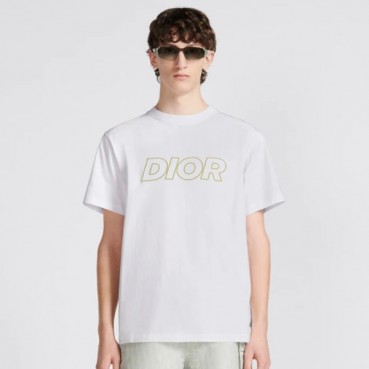 디올 남성 화이트 크루넥 반팔티 - Dior Mens White Short sleeved Tshirts 
