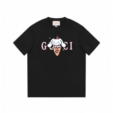 구찌 남/녀 블랙 크루넥 반팔티 - Gucci Unisex Black Short sleeved Tshirts 