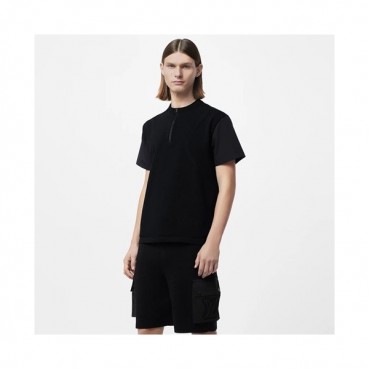 루이비통 남성 블랙 크루넥 반팔티 - Louis vuitton Mens Black Short sleeved Tshirts 