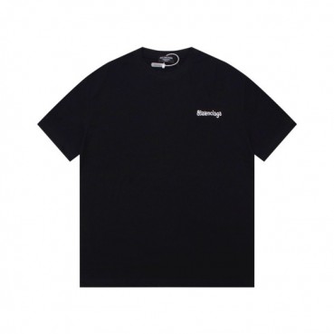 발렌시아가 남성 블랙 크루넥 반팔티 - Balenciaga Mens Black Short sleeved Tshirts 