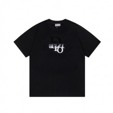 디올 남성 블랙 크루넥 반팔티 - Dior Mens Black Short sleeved Tshirts 