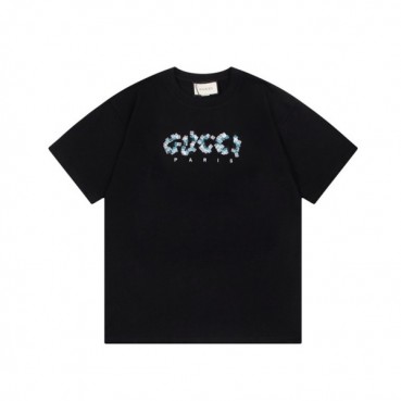 구찌 남/녀 블랙 크루넥 반팔티 - Gucci Unisex Black Short sleeved Tshirts 