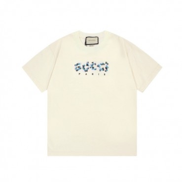 구찌 남/녀 아이보리 크루넥 반팔티 - Gucci Unisex Ivory Short sleeved Tshirts 