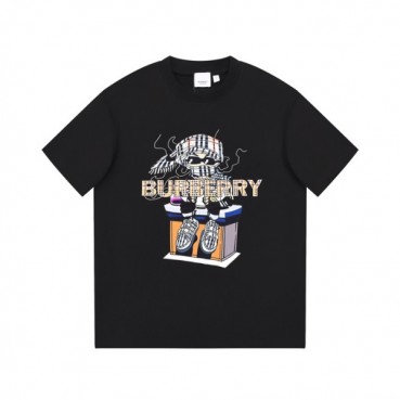 버버리 남성 블랙 크루넥 반팔티 - Burberry Mens Black Short Sleeved Tshirts 