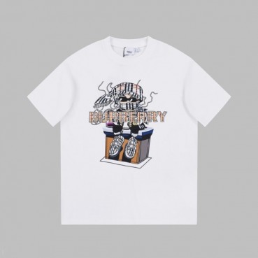 버버리 남성 화이트 크루넥 반팔티 - Burberry Mens White Short Sleeved Tshirts 