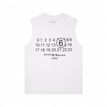 메종마르지엘라 남/녀 크루넥 블랙 나시 - Maison Margiela Unisex Black Sleeveless Tshirts 